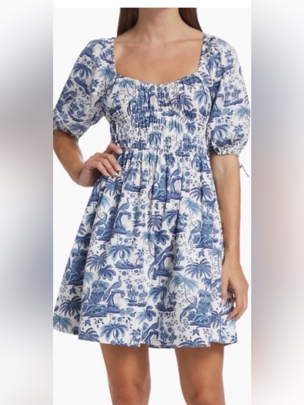 STAUD Faye Cotton Poplin Mini Dress M